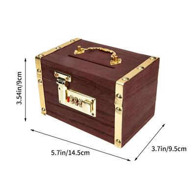 Supvox Wooden Treasure Chest Vintage Decorative Box for Coin