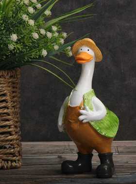 新款直销仿真创意摆件假鸭子树脂鸭子摆件花园装饰庭院造景装饰品