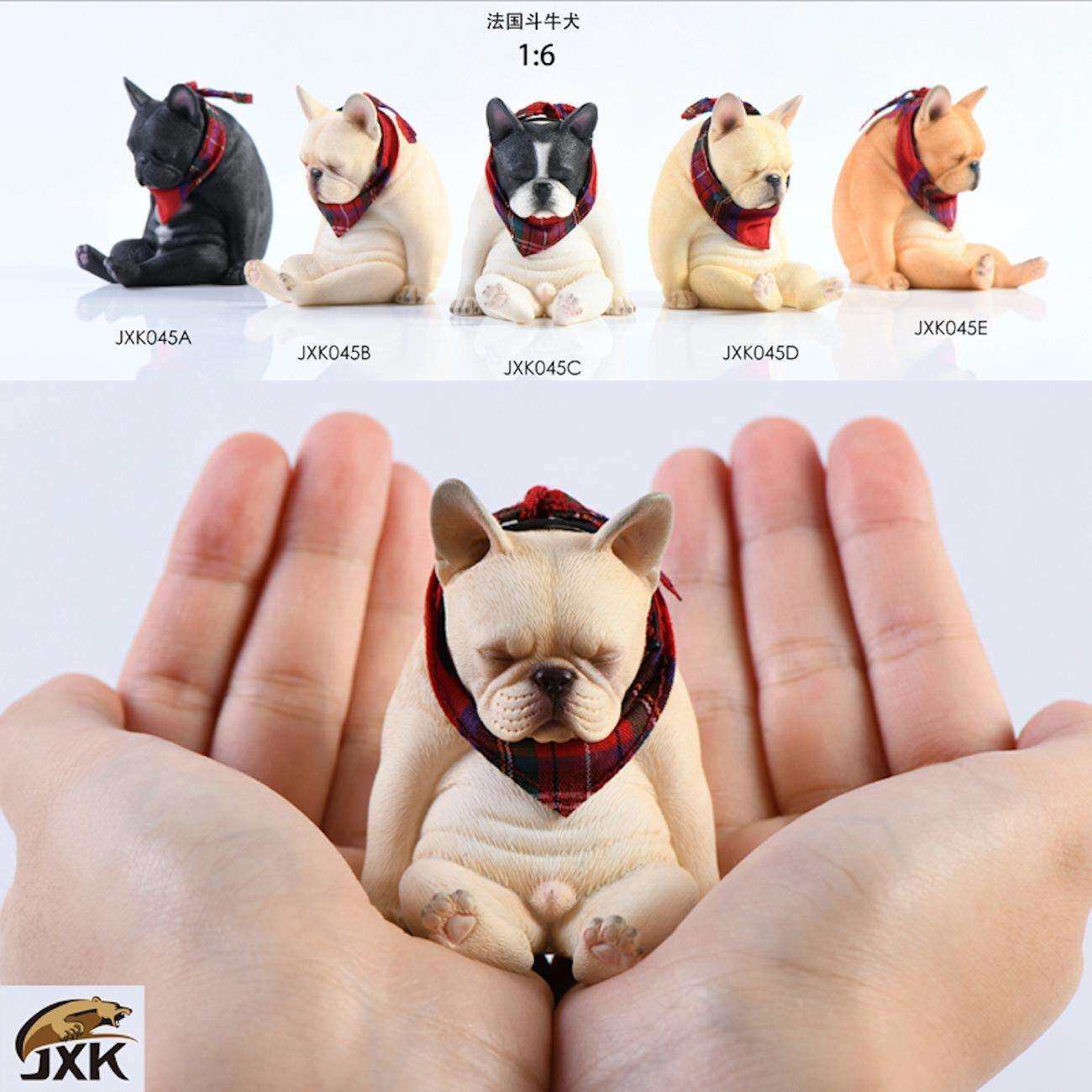 JXK现货斗牛犬2.0颓废狗模型仿真动物创意法斗桌面饰品树脂摆件