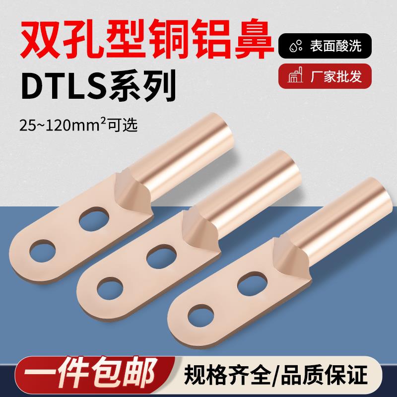 双孔铜鼻子DTS25/35/70/95/120/150/185/240/300平方线耳接线端子