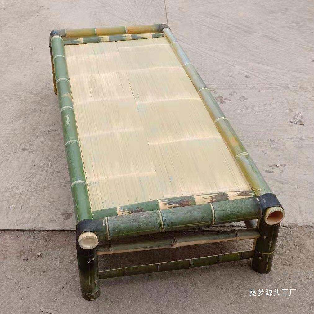 式竹床老纯工凉床通手用厚竹凉席竹床全竹折叠单加人00床老人午