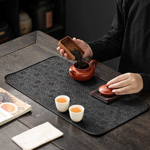 香云纱茶席高端茶垫茶道禅意干泡席壶垫防水垫子中式桌垫盘垫代发