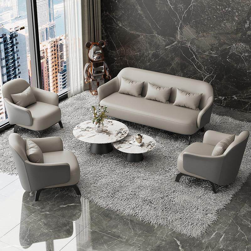 办公室沙发接待室三人位办公洽谈沙发简约现代商务茶几组合套装