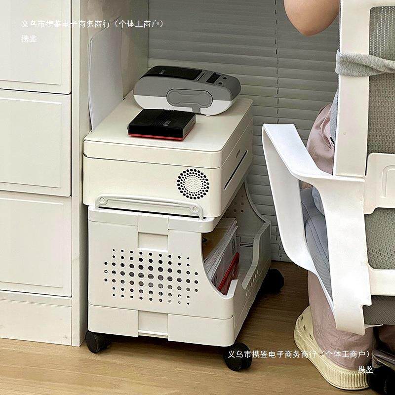 工位桌下可移打印机置物架放收置柜落地纳动架F98H6SST子办公携室