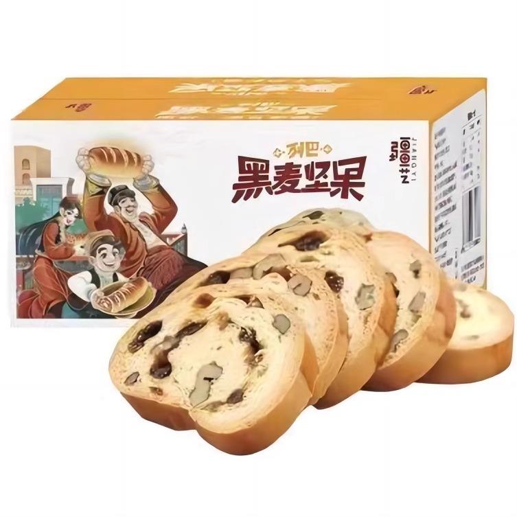 疆艺黑麦坚果列巴葡萄干列巴早干餐面 面包办公室点心整箱礼盒囤