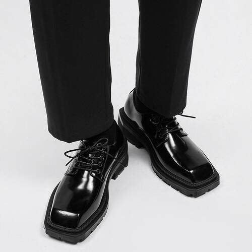 Houston Shoes！新款商务正装休闲皮鞋男青年透气方头新郎婚礼鞋