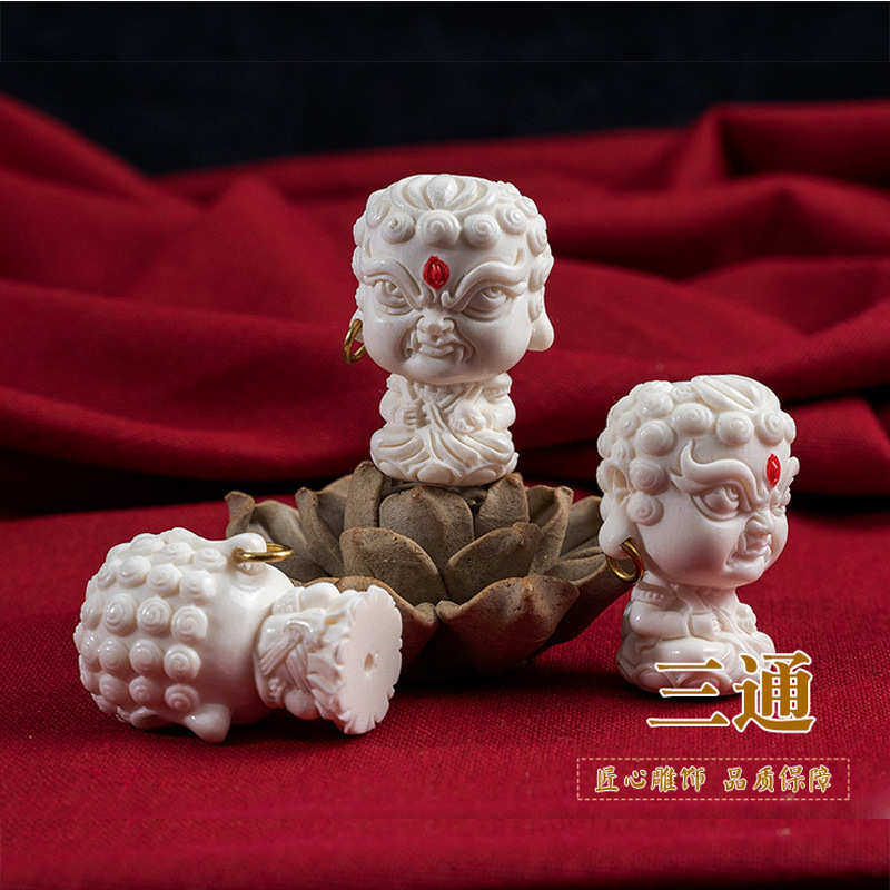 驼骨牛骨鹿角精雕文玩手把件鹿角工艺品DIY配饰佛头三通批发