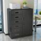 偏五斗文件柜办公室铁皮矮柜财务带锁资料柜抽屉储物柜工具收纳柜