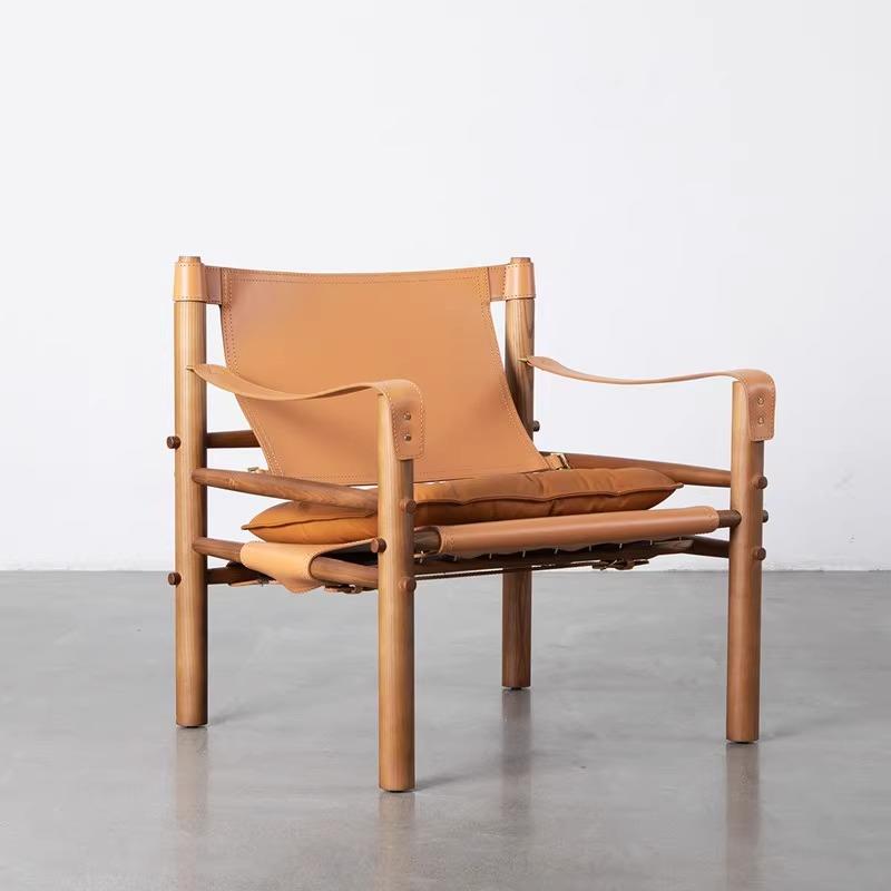 单人沙发轻奢真皮简约意式家用现代客厅阳台休闲老虎椅北欧沙发椅