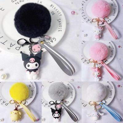 Kawaii Sanrio Plushie Keychain My Melody Cinnamoroll Kuromi