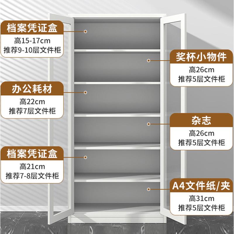 会计财务凭证柜钢制通玻文件资料合同专用档案柜办公室铁皮储物柜