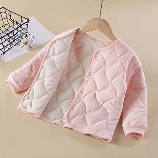 棉衣小学神器儿童冬天保暖衣儿童德绒套装保暖衣学生童女棉服加绒