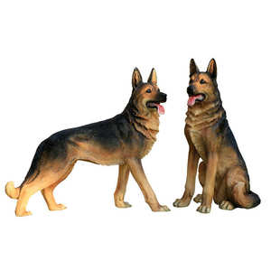 仿真狗摆件大号狼狗斑点金毛杜宾犬模型庭院家居摆设花园装 饰雕塑