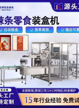 辣条零食全自动装盒机食品自动装盒设备纸盒成型包装机