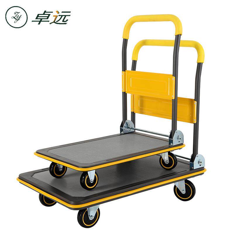 静音平板车小推车折叠小推车拉货车仓库理货车搬运车家用手推车