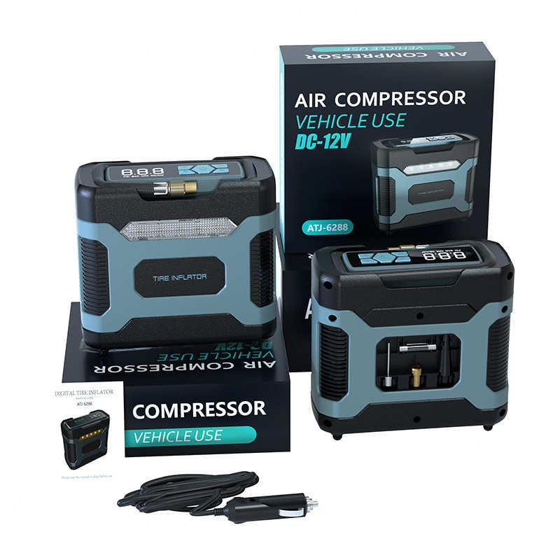 车载充气泵小轿车便携式汽车用电动轮胎随车宝12v加气泵打气泵筒