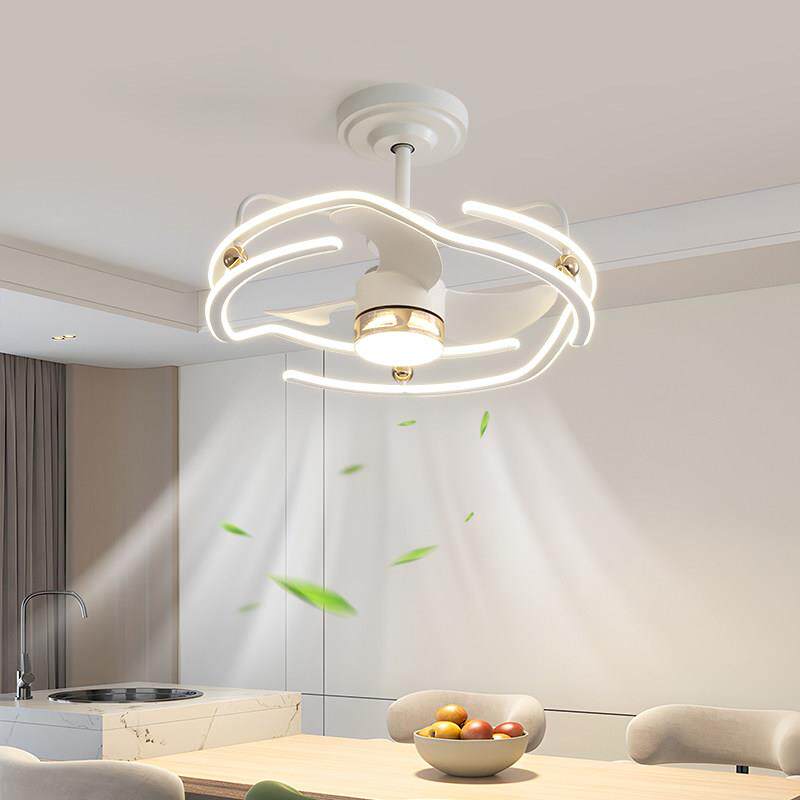 网红2025新款客厅饭厅吊扇灯卧室一体360摇头吸顶吊扇灯现代简约