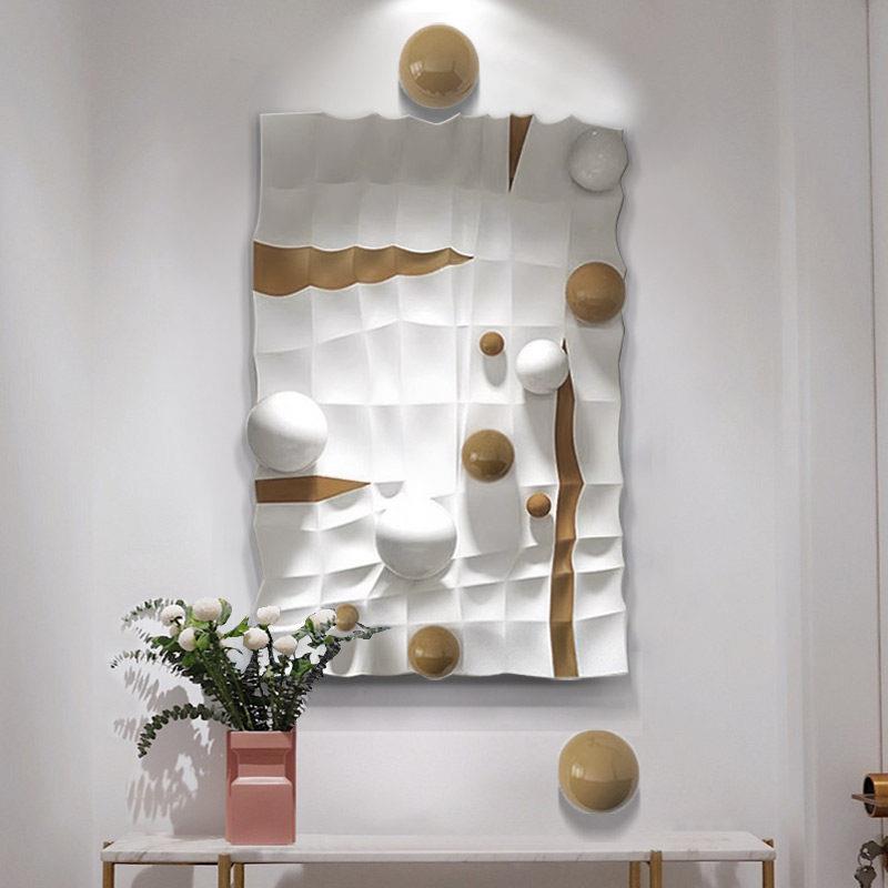 现代简约不锈钢球玄关装饰画 画创意立体浮雕实物画 画大气走廊过