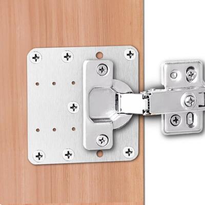 Wardrobe and cabinet door repair plates, fixed mounting plat