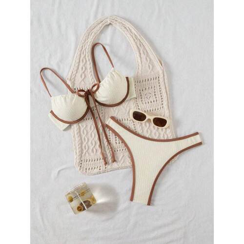 I 13568 Solid halter bikini 纯色挂脖比基尼跨境速卖通亚马