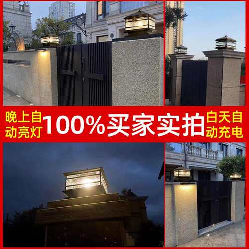 欧庭式全铜柱头灯户外水防门柱灯QT004别花园围墙灯大门墅口院灯