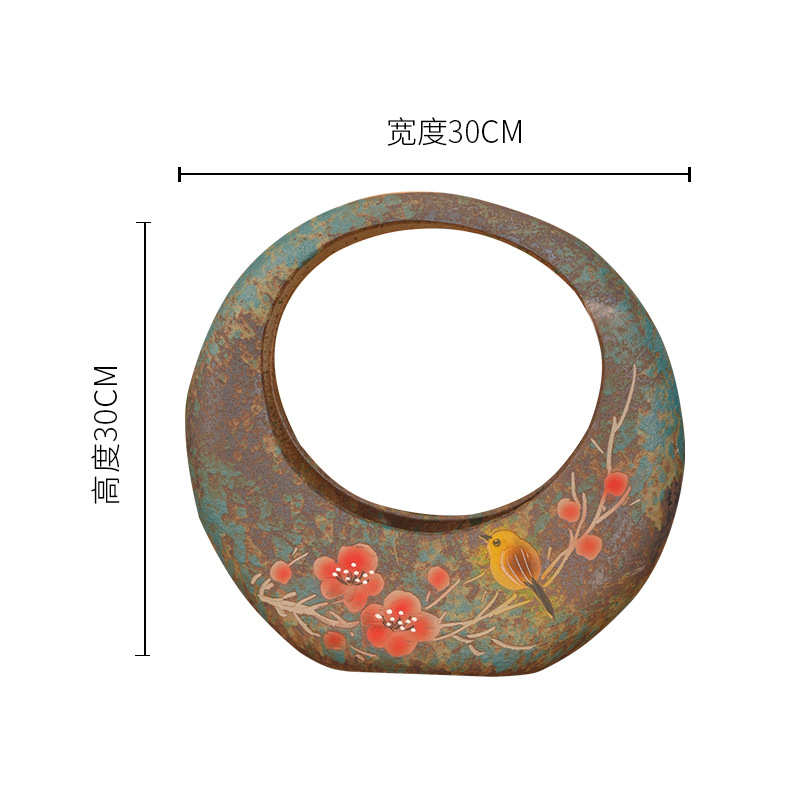 种菜盆陶瓷颜向日葵值景德镇绿圆形花盆油高可器皿画风家用植肉多