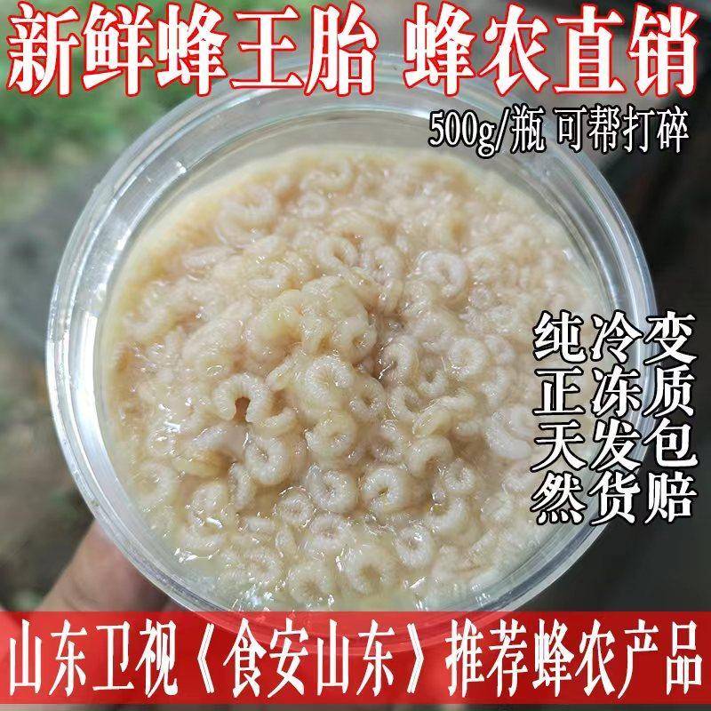 蜂王胎养卵巢王浆虫幼虫蜂蛹新鲜冻干 干粉片原料蜂皇浆500g特价