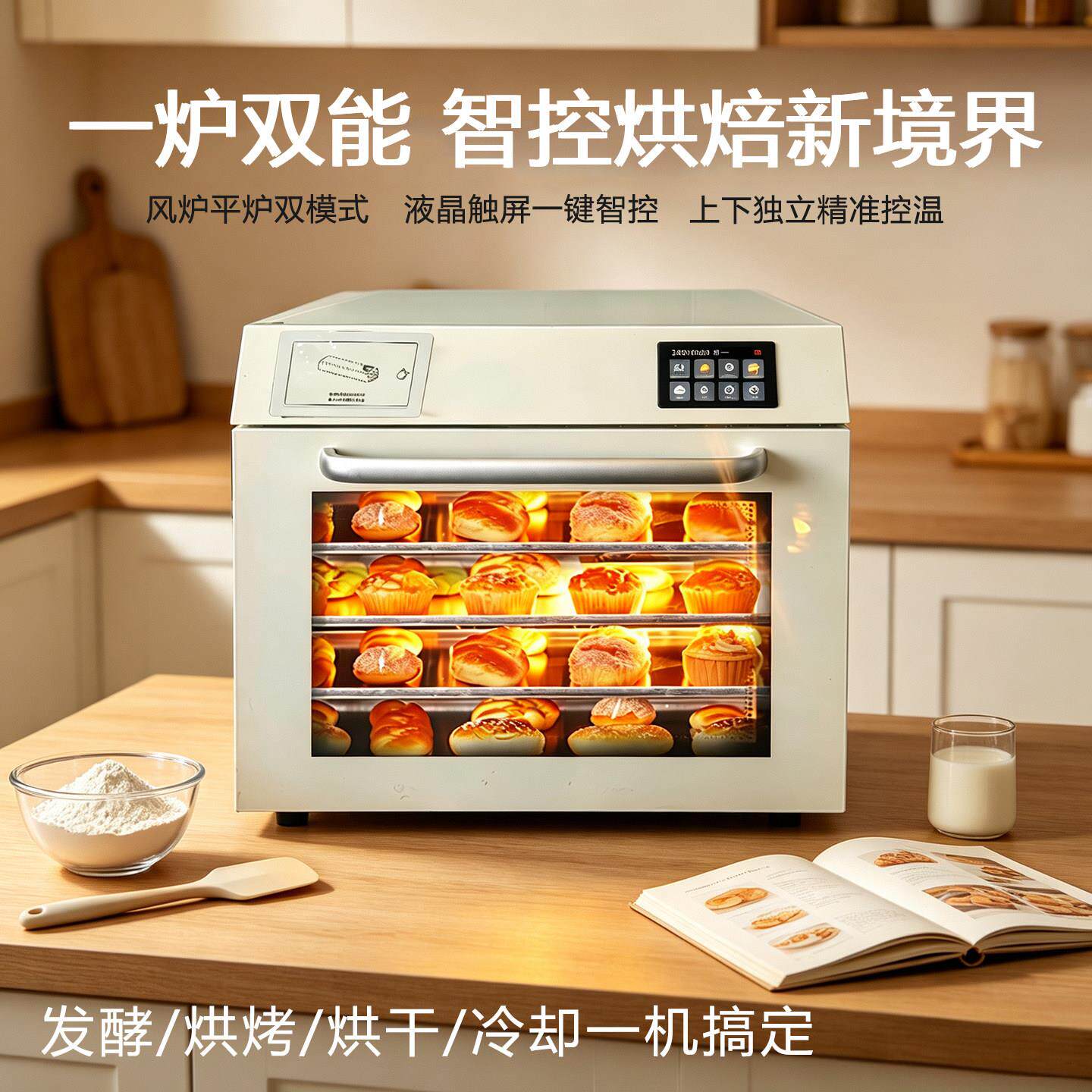 电烤箱商用风炉平炉二合一多功能私房家用烘焙面包蛋糕发酵带蒸汽