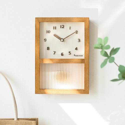 日复古挂摇钟客厅艺术时F010钟表中原木风摆胡古桃实式木座钟装饰