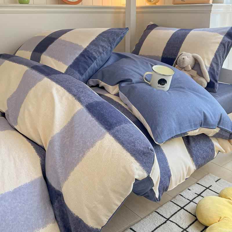 开学全棉学生宿舍四件套学校寝室床上用品纯棉床单被套三件套