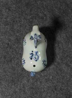 正品彷古意房砚滴滴壶陶瓷创手绘青花笔搁墨滴砚台文加水水磨墨水