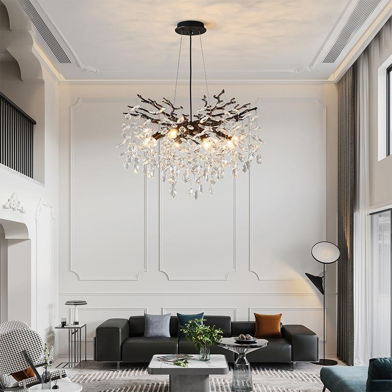 爆黑款水晶灯灯YPD美式轻奢厅卧室客厅马眼色餐吊中山工厂