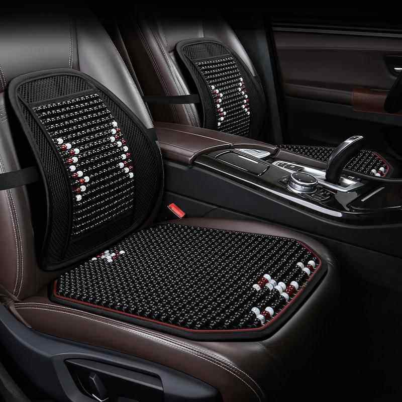 汽车坐垫夏季凉垫通风透气座椅腰靠木珠四季通用靠垫靠背办公坐垫