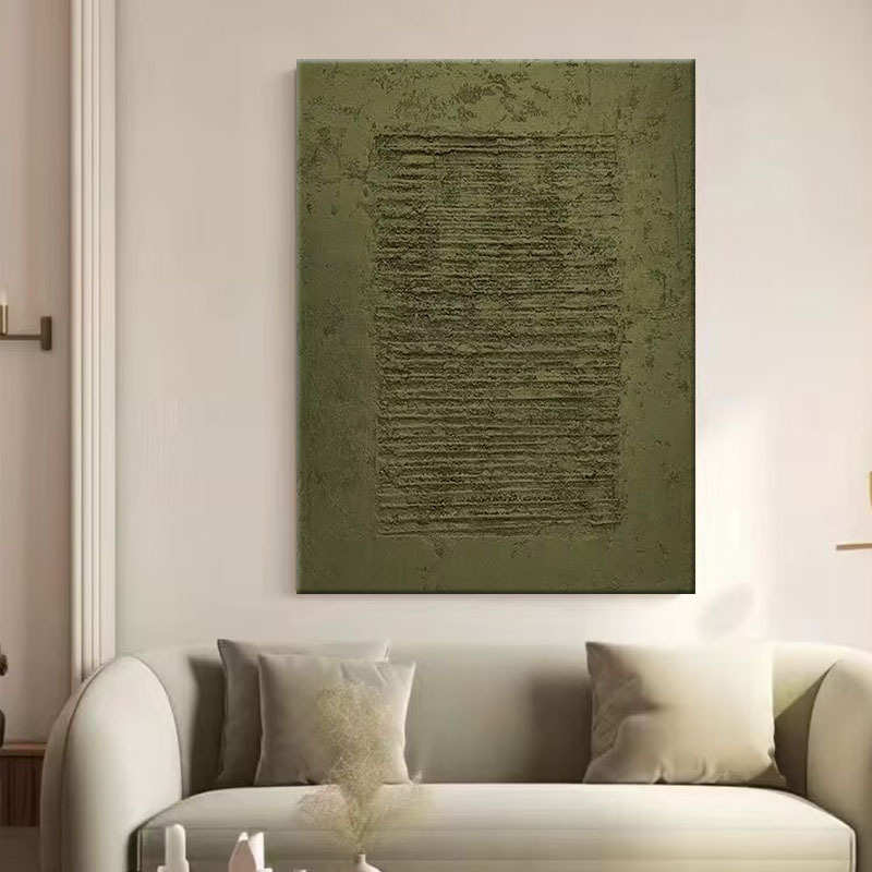 纯手绘油画极简侘寂风客厅玄关装饰画纯色厚肌理立体挂画无框画图片