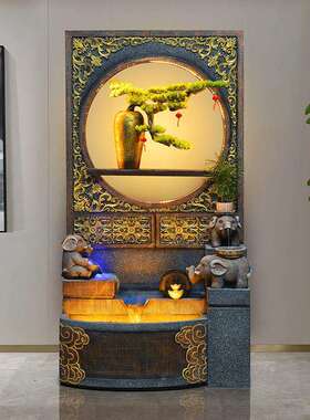 水幕墙流水屏风鱼缸客厅玄关水系景观流水生财水景循环水摆件