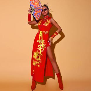 靡瑟品 年会演出服女套装打歌服中国风爵士舞服装女团舞蹈服新款