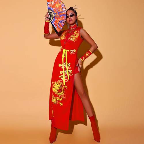 靡瑟品 年会演出服女套装打歌服中国风爵士舞服装女团舞蹈服新款