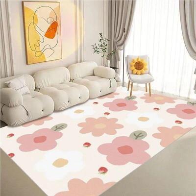 免洗p卧vc清新家用客厅毯床边KBE耐脏室地防水可擦垫大面积地满铺