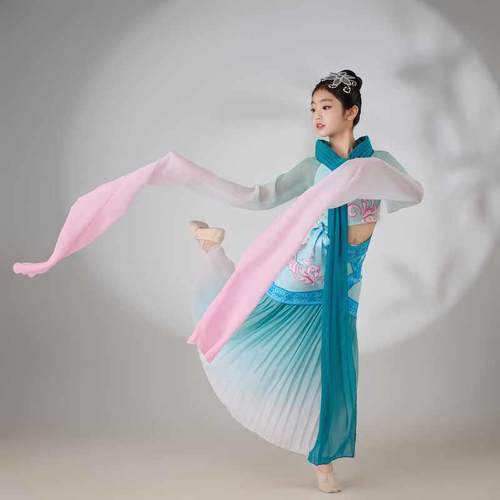 正品儿童水袖舞服、古典舞服、雅服、女童蹈中彩式服汉装、舞表演