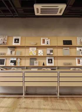 铝型材jz-03270展示货架桦木海洋板屉工业风纳陈展览书架多层抽样