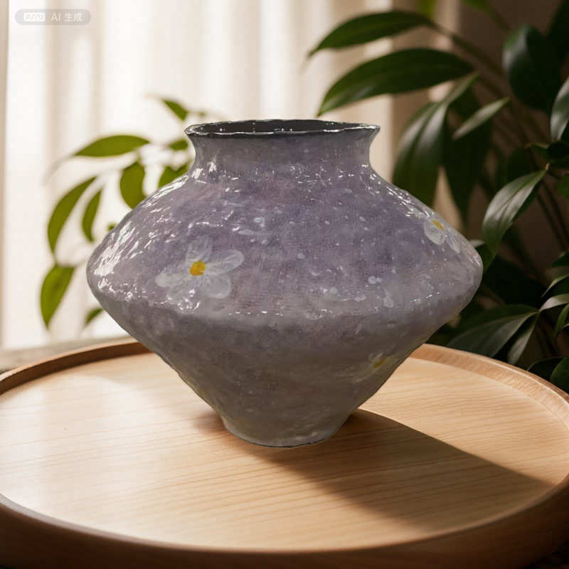 景德镇陶瓷小花瓶家居餐桌插花花器客厅花瓶摆件复古装饰陶罐民宿