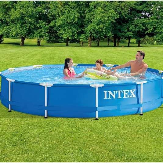 INTEX28210 3.66米圆形管架折叠游泳池支架水池户外家庭花园