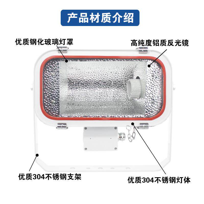 船用不锈钢卤钨防水小太阳投光灯TG11 E40灯座/18 3/500W户外泛光