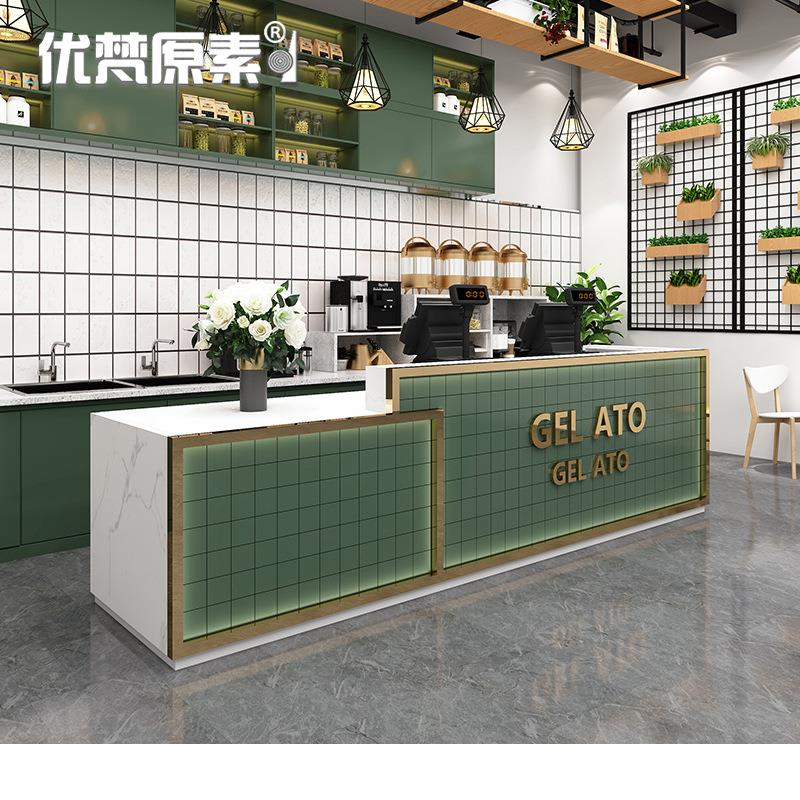 收银台轻奢美容店接待台商用发廊前台现代简约时尚母婴店名宿吧台