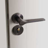 木门锁分体卧室房吸帕简约戈锌合金门把手办公室内家用静音通用磁