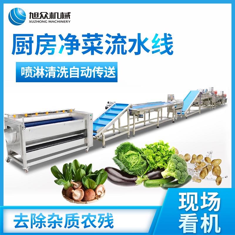 商用蔬菜清机洗菜机器大型果蔬气泡清洗净菜加工自动化生产线设备