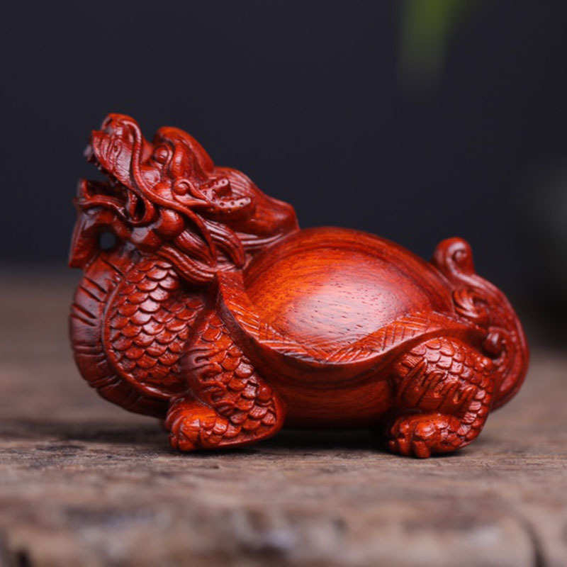 紫檀龙龟貔貅麒麟手把件非洲小叶紫檀木质文玩工艺品摆件