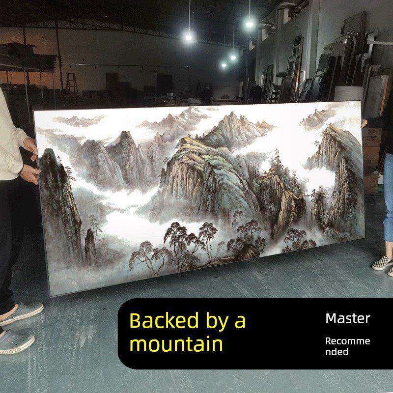 2025新挂画有山、无水背、装饰画、办公室山水画、客厅背景书画