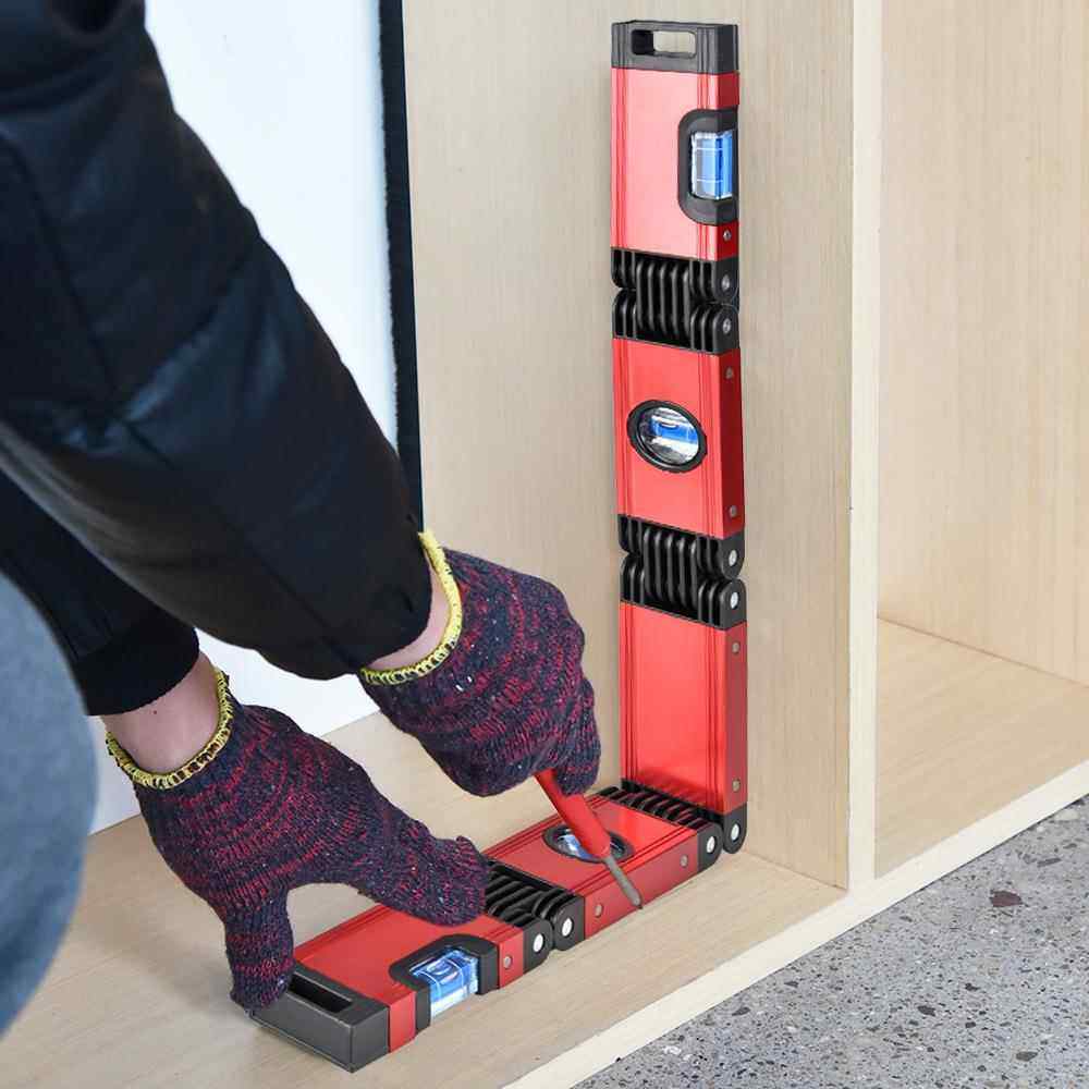 多功能折叠水平尺高精准多角度建筑装修拐角测量木工工具水平仪