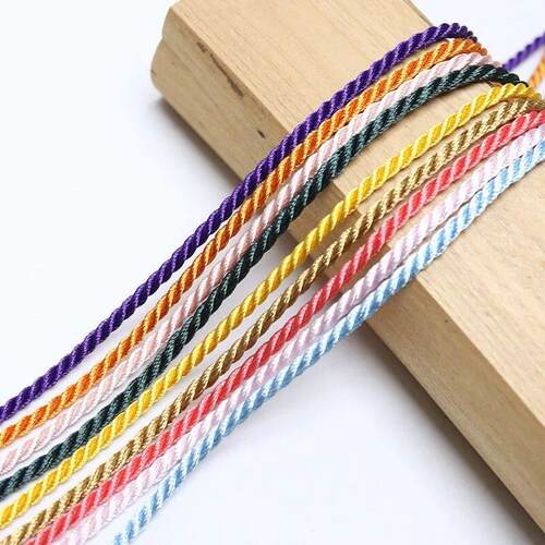 5mm 3 Shares Twisted Cotton Nylon Cords Colorful